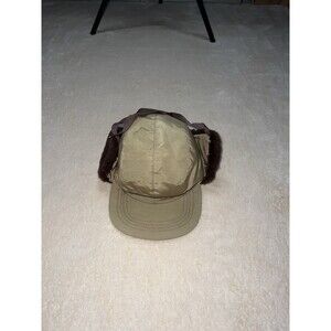 Vintage LL Bean Hunters Hat Quilted Fur Lined w/Ear Flaps Tan Medium USA 80s 70s
